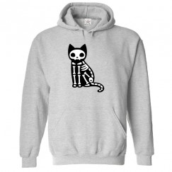Skeleton Cat Classic Unisex Kids and Adults Pullover Hoodie for Cat Lovers									 									 															 									 									